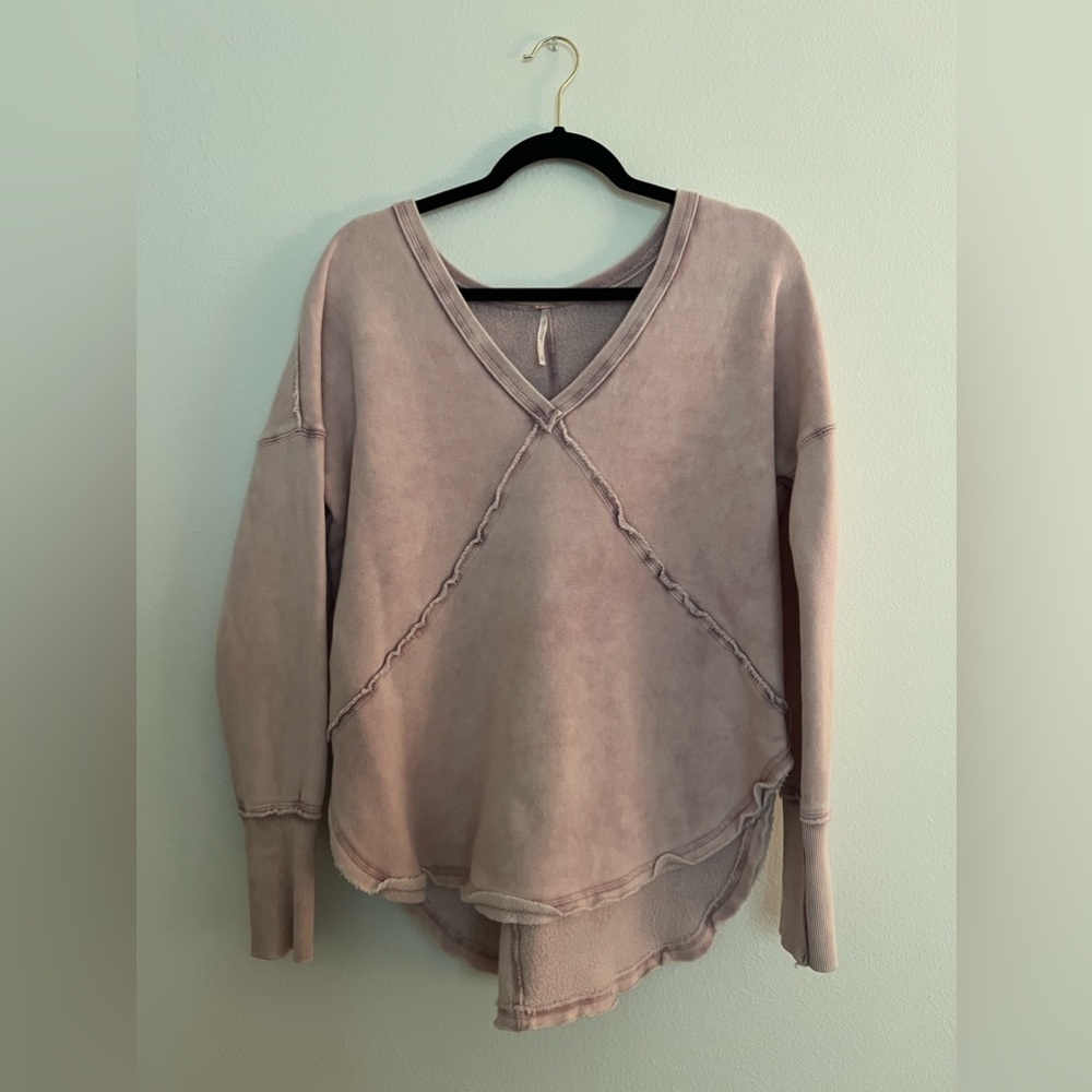 FREE PEOPLE pink/lavender wash sweatshirt, SIZE SMALL